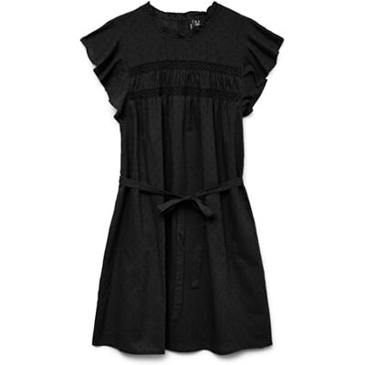 VERO MODA Vmtrine Sl Short Lace Dress WVN Ga Noos, svart, S VERO MODA Vmtrine Sl Short Lace Dress WVN Ga Noos, svart, S