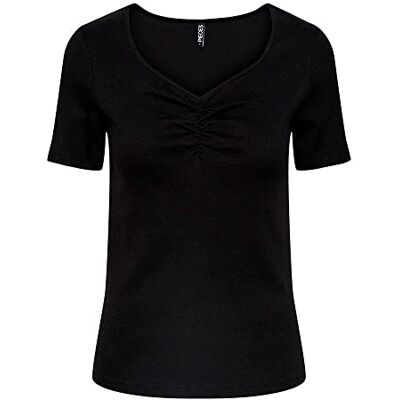 PIECES Dam Pctania Ss Top Noos t-shirt, svart, XS PIECES Dam Pctania Ss Top Noos t-shirt, svart, XS
