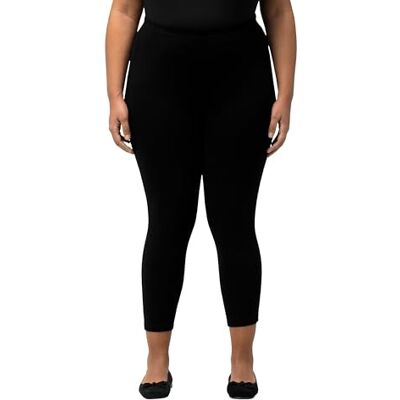 Ulla Popken dam stora storlekar överdimensionerade plus size 7/8 leggings, elastisk linning, upp till storlek 66/68 701078, svart, 50W x 32L Ulla Popken dam stora storlekar överdimensionerade plus size 7/8 leggings, elastisk linning, upp till storlek 66/68 701078, svart, 50W x 32L