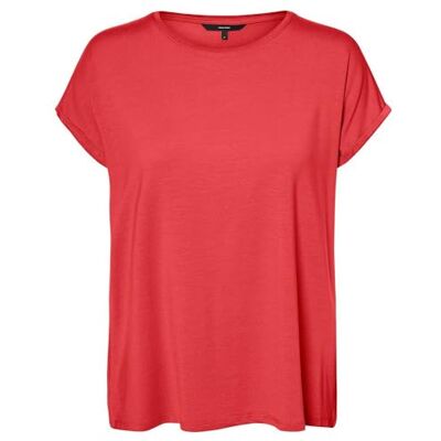 VERO MODA dam Tröja Vmava Plain Ss Top Gajrs Noos, Cayenne, L VERO MODA dam Tröja Vmava Plain Ss Top Gajrs Noos, Cayenne, L