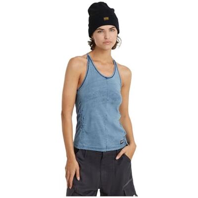 G-STAR RAW Gathered Indigo Slim Tank Top wmn, Blå (Sun Faded Indigo D24652-d604-b503), XL G-STAR RAW Gathered Indigo Slim Tank Top wmn, Blå (Sun Faded Indigo D24652-d604-b503), XL