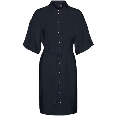 VERO MODA Dam VMQUEENY S/S kort skjorta klänning WVN GA-klänning, svart, XS, svart, XS VERO MODA Dam VMQUEENY S/S kort skjorta klänning WVN GA-klänning, svart, XS, svart, XS
