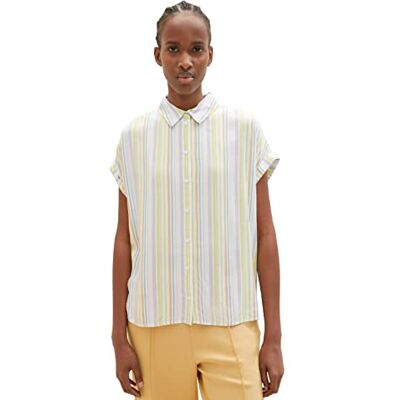 TOM TAILOR Denim Damer Blus 1035434, 31111 Multicolor Vertical Stripe, XS TOM TAILOR Denim Damer Blus 1035434, 31111 Multicolor Vertical Stripe, XS