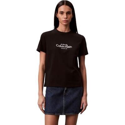 Calvin kvinnors Ss Classic Ck NYC Logo Tee LV047F810G grafiska t-shirts, svart, XXS Calvin kvinnors Ss Classic Ck NYC Logo Tee LV047F810G grafiska t-shirts, svart, XXS