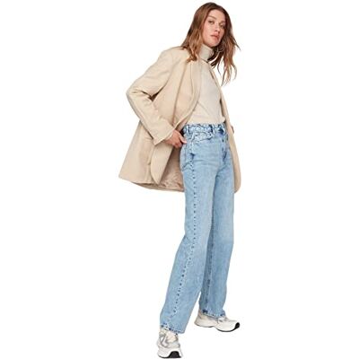 Trendyol 90-tals jeans med vida ben, blå, 40, BLÅ, 66 SE Trendyol 90-tals jeans med vida ben, blå, 40, BLÅ, 66 SE
