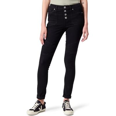 ONLY Onlhush Sk Poc Biker PIM DNM Mid-Waist Jeans, Tvättad svart, (M) W x 32L ONLY Onlhush Sk Poc Biker PIM DNM Mid-Waist Jeans, Tvättad svart, (M) W x 32L