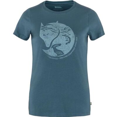 Fjällräven Dam Arctic Fox Print W T-shirt, indigoblå, XS Fjällräven Dam Arctic Fox Print W T-shirt, indigoblå, XS
