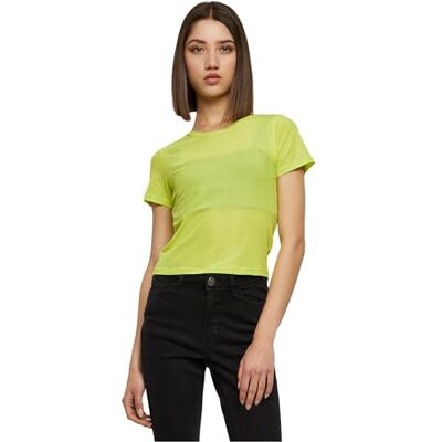 Urban Classics Dam kort mesh T-shirt, Fryzengul, 3XL Urban Classics Dam kort mesh T-shirt, Fryzengul, 3XL