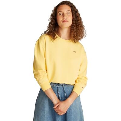 Tommy Hilfiger kvinnors REG kontrast flagga sweatshirt WW0WW45980, Gul (Citronella), XXS Tommy Hilfiger kvinnors REG kontrast flagga sweatshirt WW0WW45980, Gul (Citronella), XXS
