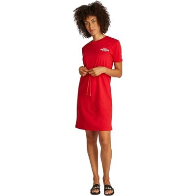 Tommy Hilfiger dam HILFIGER T-SHIRT KLÄNNING WW0WW45529, röd, XXS, Röd (primär röd), XXS Tommy Hilfiger dam HILFIGER T-SHIRT KLÄNNING WW0WW45529, röd, XXS, Röd (primär röd), XXS