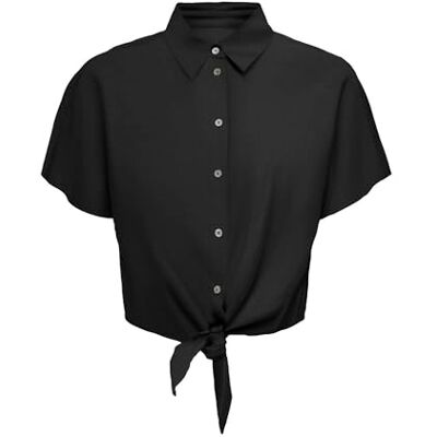 ONLY Onljakiri linne S/S knut skjorta Ptm, svart, M ONLY Onljakiri linne S/S knut skjorta Ptm, svart, M