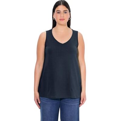 Ulla Popken Damtopp, v-ringning, klassisk, ren bomull t-shirts, Ytterutrymme, 42 Ulla Popken Damtopp, v-ringning, klassisk, ren bomull t-shirts, Ytterutrymme, 42