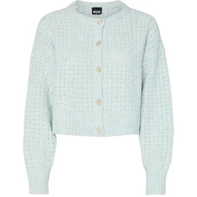 PIECES Pcsikka Ls O-hals stickad Cardi W.O ull, Molnblå, XL PIECES Pcsikka Ls O-hals stickad Cardi W.O ull, Molnblå, XL