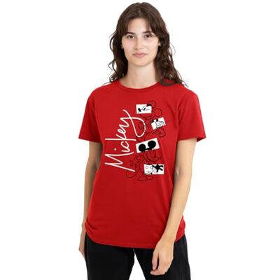 Mickey Mouse mandarin creative ltd Musse Pigg Geometriska Formar Dam T-shirt, Röd T-shirt, Rosa, S, Rosso, S Mickey Mouse mandarin creative ltd Musse Pigg Geometriska Formar Dam T-shirt, Röd T-shirt, Rosa, S, Rosso, S