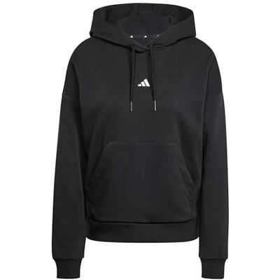 adidas dam Essentials Small Logo Feel Cozy Hoodie Sweatshirt, black/white, L adidas dam Essentials Small Logo Feel Cozy Hoodie Sweatshirt, black/white, L