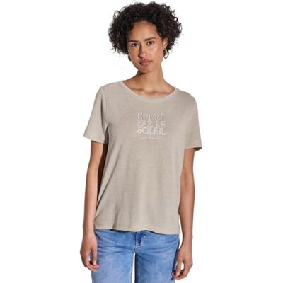 Street One dam-t-shirt med Wording, Månsten sand, 42 Street One dam-t-shirt med Wording, Månsten sand, 42