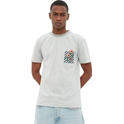Trendyol Herr smal bas rundhalsad vävd T-shirt, Grått, S Trendyol Herr smal bas rundhalsad vävd T-shirt, Grått, S