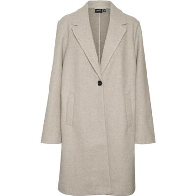 VERO MODA VMVINCEMARI COAT GA BOO, havregryn/detalj: melange, XL VERO MODA VMVINCEMARI COAT GA BOO, havregryn/detalj: melange, XL