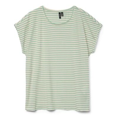 VERO MODA Vmava Ss Top Stripe Ga JRS Noos, Fåglar ägggrön, S VERO MODA Vmava Ss Top Stripe Ga JRS Noos, Fåglar ägggrön, S