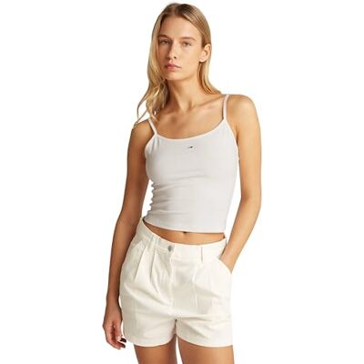 Tommy Jeans kvinnor TJW 2-pack väsentlig rem topp andra stickade toppar, multi, XXS, Multi (Ecru/söt blå), XXS Tommy Jeans kvinnor TJW 2-pack väsentlig rem topp andra stickade toppar, multi, XXS, Multi (Ecru/söt blå), XXS