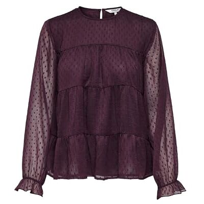 ONLY Onleliza Life Ls Dobby Top WVN, Vinprovning, XS ONLY Onleliza Life Ls Dobby Top WVN, Vinprovning, XS