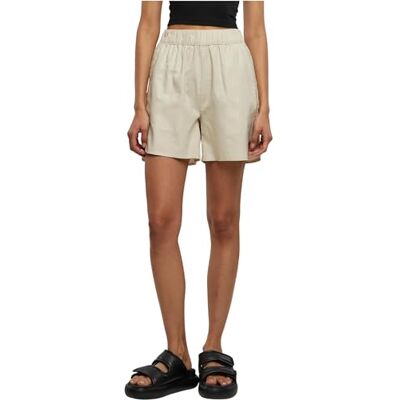 Urban Classics dam linen blandade shorts, Mjuk havsgräs, XS Urban Classics dam linen blandade shorts, Mjuk havsgräs, XS