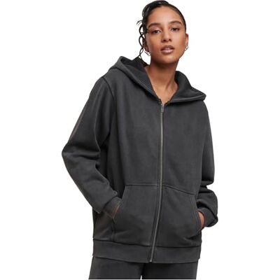 Urban Classics Damhuvjacka, vintage, tung dragkedja, hoodie, avslappnad sweatjacka med huva, storlekar XS – 5XL, magnet, XL Urban Classics Damhuvjacka, vintage, tung dragkedja, hoodie, avslappnad sweatjacka med huva, storlekar XS – 5XL, magnet, XL