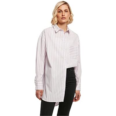 Urban Classics Damtröja överdimensionerad randig tröja, vit/lila, M, Vit/lila, M Urban Classics Damtröja överdimensionerad randig tröja, vit/lila, M, Vit/lila, M