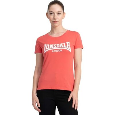 Lonsdale London CARTMEL T-shirt för kvinnor, svart basics, vardagskläder, streetwear, Salmon/vit, M Lonsdale London CARTMEL T-shirt för kvinnor, svart basics, vardagskläder, streetwear, Salmon/vit, M