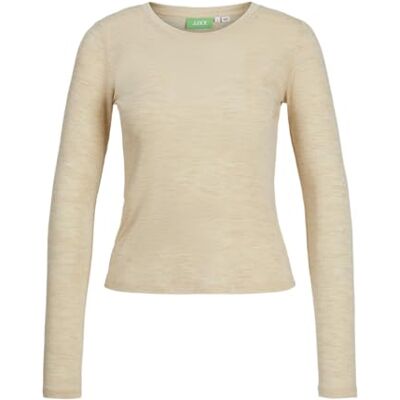 JJXX JACK&JONES JXZOE STR LS ull Tee JRS SN, havregryn/detalj: melerad, M JJXX JACK&JONES JXZOE STR LS ull Tee JRS SN, havregryn/detalj: melerad, M