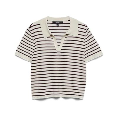 VERO MODA Vmsilje Ss Poloneck tröja Noos, Björk, L VERO MODA Vmsilje Ss Poloneck tröja Noos, Björk, L