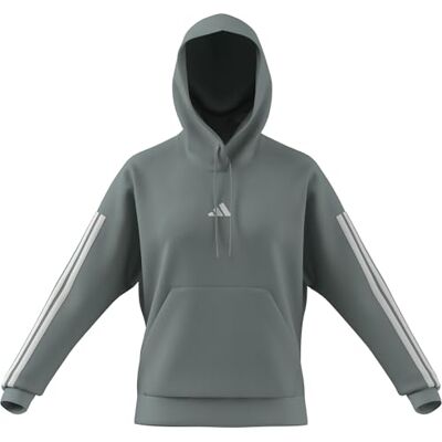 adidas Kobiety ESSENTIALS 3-STRIPES FLEECE HOODIE, Wonder Sage/white, XS adidas Kobiety ESSENTIALS 3-STRIPES FLEECE HOODIE, Wonder Sage/white, XS