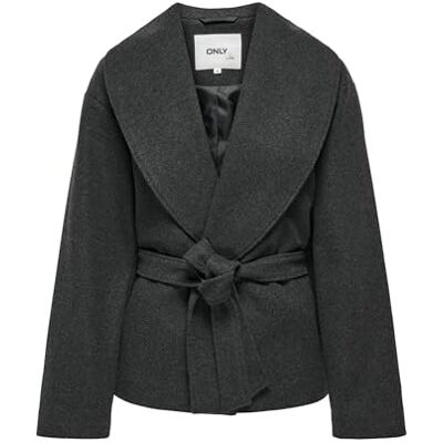 ONLY Onlaugusta Life Short Coat OTW Nc kappa, Mörkgrå melange, L ONLY Onlaugusta Life Short Coat OTW Nc kappa, Mörkgrå melange, L