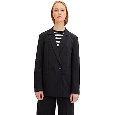 TOM TAILOR Denim Damer Pojkvän blazer 1034108, 14482 Deep Black, L TOM TAILOR Denim Damer Pojkvän blazer 1034108, 14482 Deep Black, L