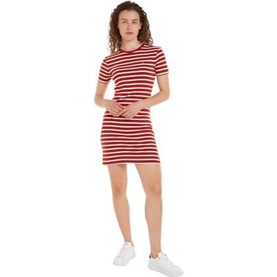 Tommy Hilfiger kvinnors nya Cody Str Slim Short DRS S Bodycon klänning, Breton Stp/Dark Magma/Ecru, XXL Tommy Hilfiger kvinnors nya Cody Str Slim Short DRS S Bodycon klänning, Breton Stp/Dark Magma/Ecru, XXL
