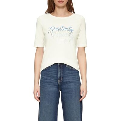 s.Oliver Jersey T-shirt i Slim Fit med tryck fram, kräm, 40 s.Oliver Jersey T-shirt i Slim Fit med tryck fram, kräm, 40