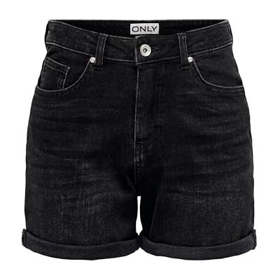 ONLY Onljosephinestretch shorts för kvinnor DNM Azg Noos jeansshorts med normal passform och bältesöglor, Tvättad svart, L ONLY Onljosephinestretch shorts för kvinnor DNM Azg Noos jeansshorts med normal passform och bältesöglor, Tvättad svart, L