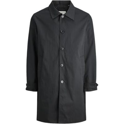 JACK & JONES Jprccmiles Mac Coat Sn, svart, XS JACK & JONES Jprccmiles Mac Coat Sn, svart, XS