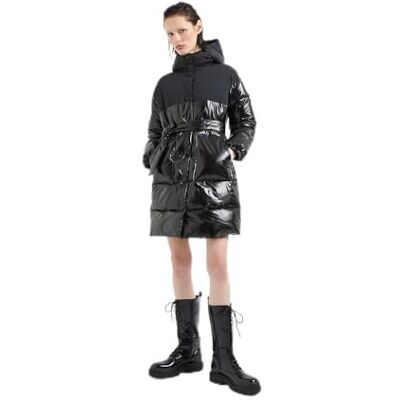Giorgio Armani Dam The Notorius Frank, Sustainable, Crinkle Nylon Insert Caban Coat, svart, XS Giorgio Armani Dam The Notorius Frank, Sustainable, Crinkle Nylon Insert Caban Coat, svart, XS