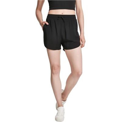 Urban Classics Dam viskos resort korta byxor casual shorts, svart, XL Urban Classics Dam viskos resort korta byxor casual shorts, svart, XL