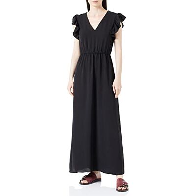 ONLY Onlmette S/L Frill Dress WVN Cs maxiklänning, svart, S ONLY Onlmette S/L Frill Dress WVN Cs maxiklänning, svart, S