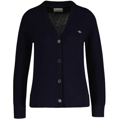 GANT Classic Cotton Cardigan, Kvällsblå, M GANT Classic Cotton Cardigan, Kvällsblå, M