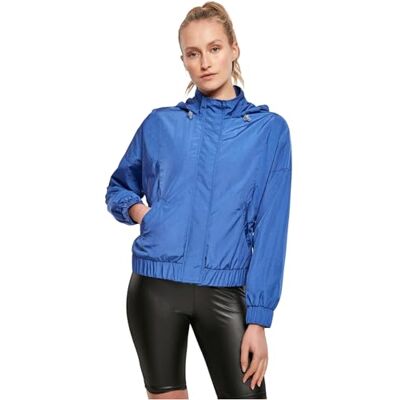 Urban Classics Damjacka, överdimensionerad vindjacka, glänsande crinkle nylonjacka, damvindjacka med breda ärmar för kvinnor, i 2 färger, storlekar XS – 5XL, Sporty Blue, XS Urban Classics Damjacka, överdimensionerad vindjacka, glänsande crinkle nylonjacka, damvindjacka med breda ärmar för kvinnor, i 2 färger, storlekar XS – 5XL, Sporty Blue, XS
