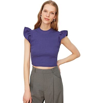 Trendyol Kvinnors lila skördeblus blus, lila, extra stor Trendyol Kvinnors lila skördeblus blus, lila, extra stor