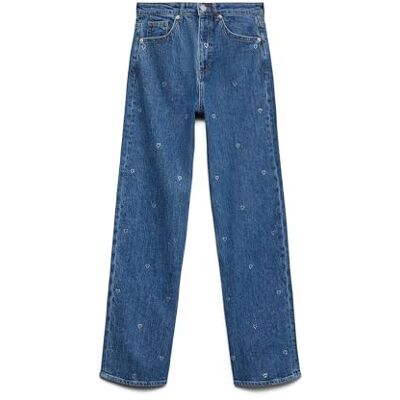 VERO MODA Vmtessa Hr Wide Rhine Hearts Ra360 Noos, Mellanblå denim, 30W / 32L VERO MODA Vmtessa Hr Wide Rhine Hearts Ra360 Noos, Mellanblå denim, 30W / 32L