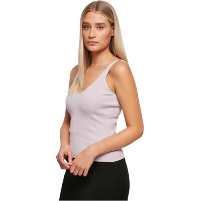 Urban Classics dam ribbstickad topp t-shirt, Softlilac, L Urban Classics dam ribbstickad topp t-shirt, Softlilac, L