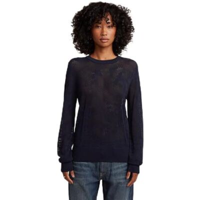 G-STAR Pointelle Knit wmn, Blå (Osaka blå D27724-b754-3873), S G-STAR Pointelle Knit wmn, Blå (Osaka blå D27724-b754-3873), S