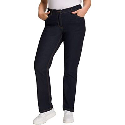 Ulla Popken dam smala jeans byxor, Mörkblå denim, 56W x 30L Ulla Popken dam smala jeans byxor, Mörkblå denim, 56W x 30L