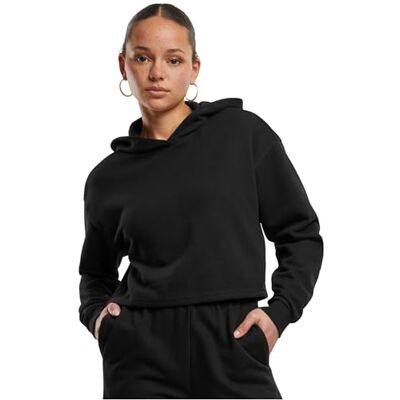Urban Classics Dam Ladies Oversized Cropped Light Terry Hoodie Hoodie, svart, 4XL Urban Classics Dam Ladies Oversized Cropped Light Terry Hoodie Hoodie, svart, 4XL