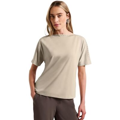 Street One dam-t-shirt med nitar, Coastal Beige, 46 Street One dam-t-shirt med nitar, Coastal Beige, 46